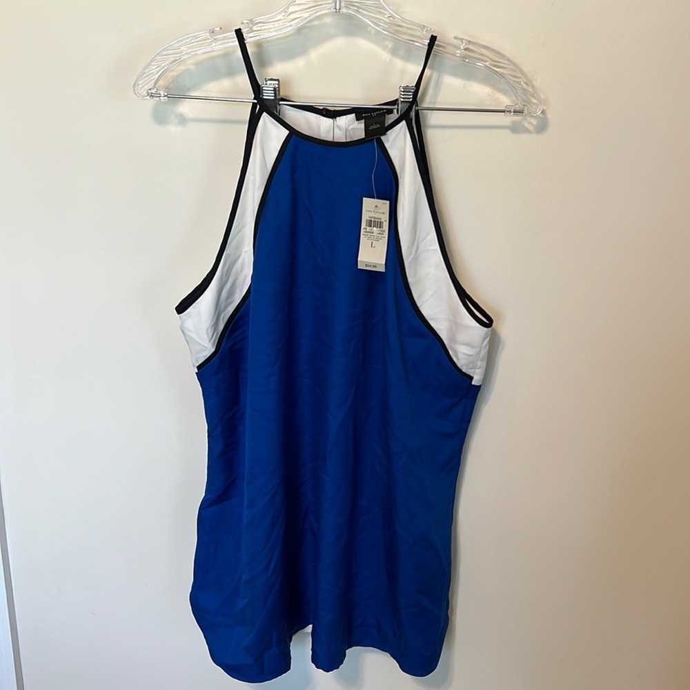 Ann Taylor Factory Women’s Dressy Tank Top / Brand NWT / Size L / Blue, White